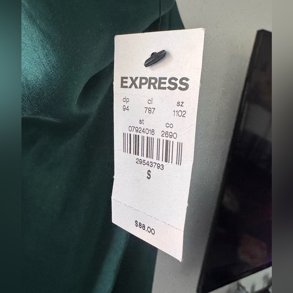 NWT Express Forest Satin Slip Green Midi Dress - Picture 3 of 10
